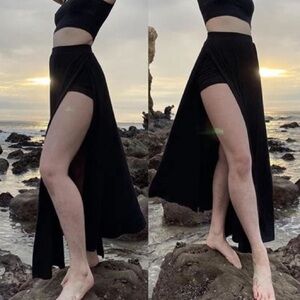 Foxblood Darla Maxi Skirt With Built in Shorts XS